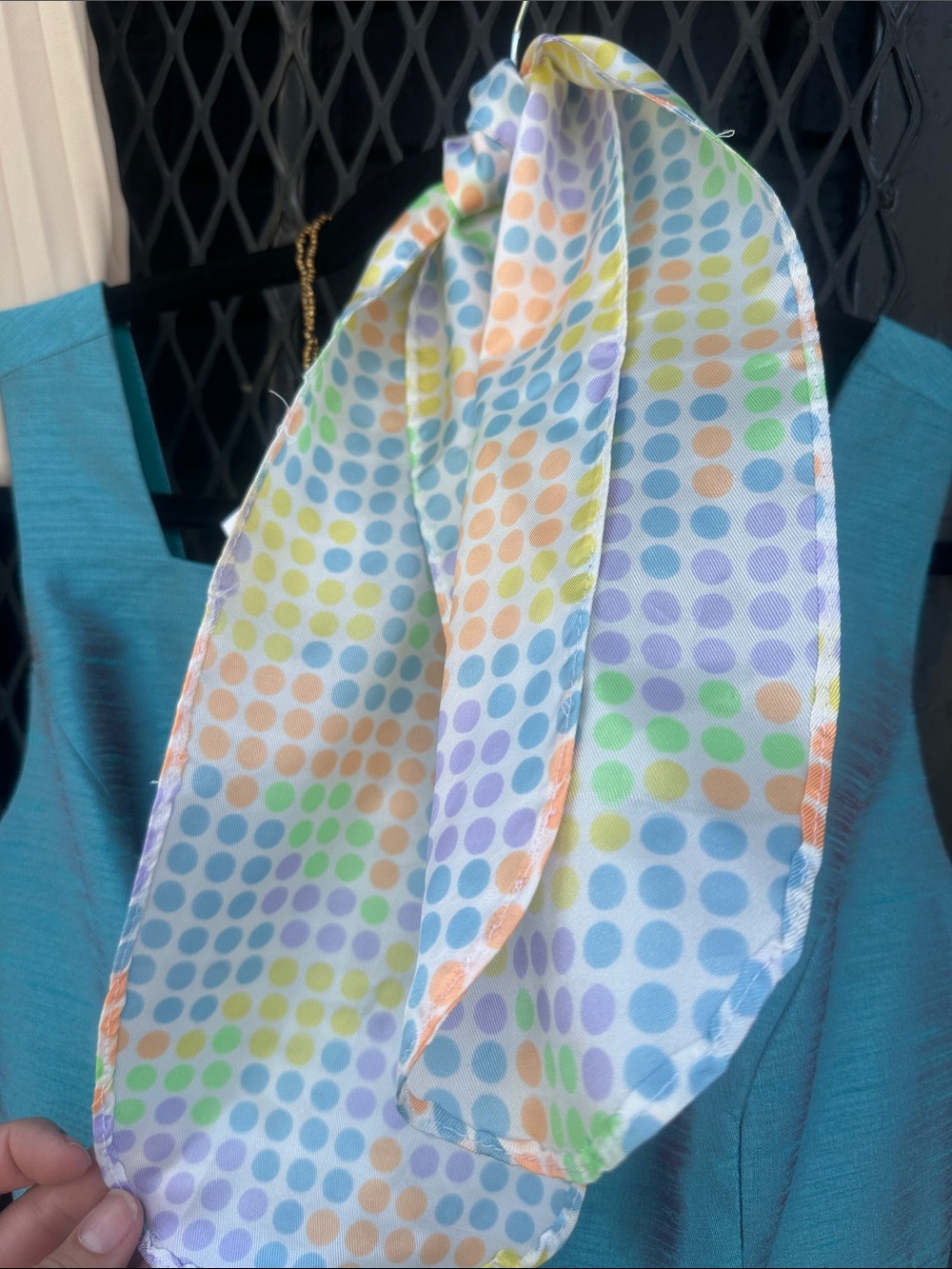 Vintage Polka Dot Multi-Color Pastel poly Dot scarf